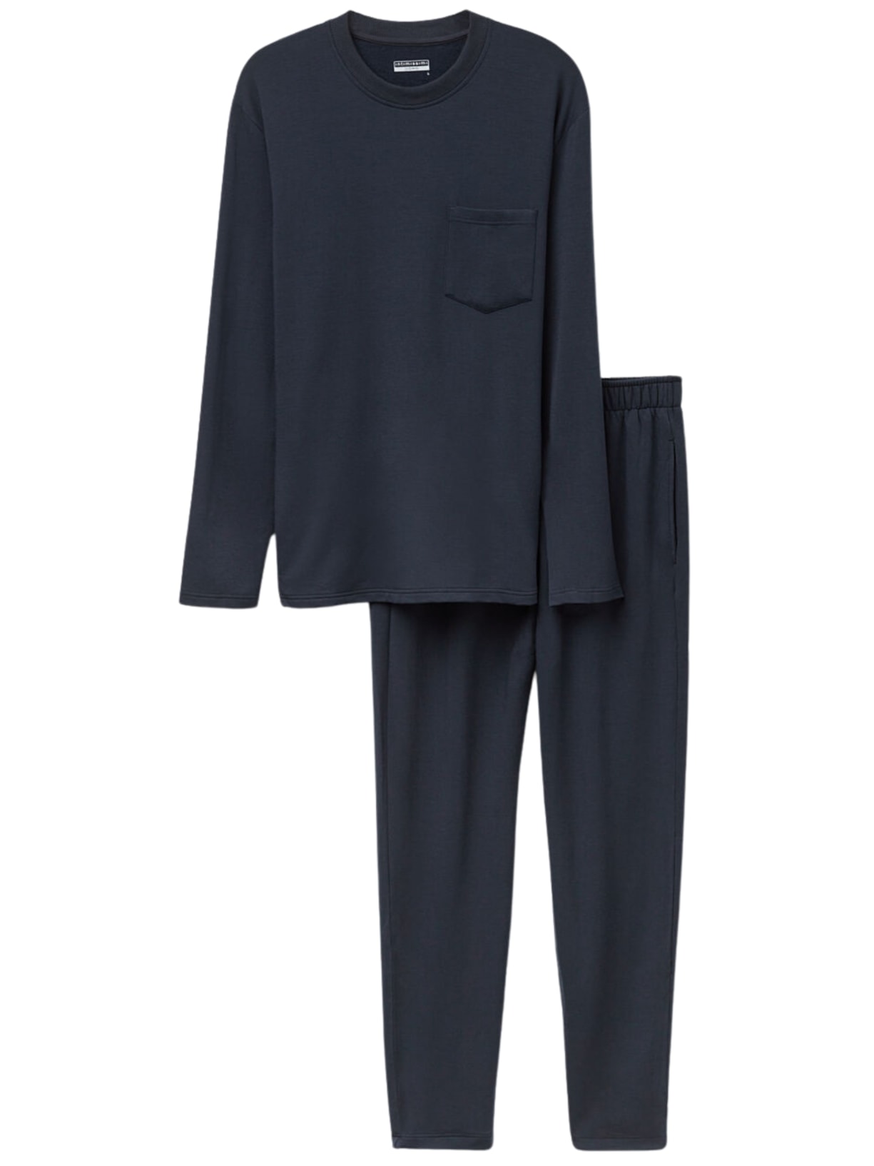 Pijama Comprido Em Felpa De Modal - Azul