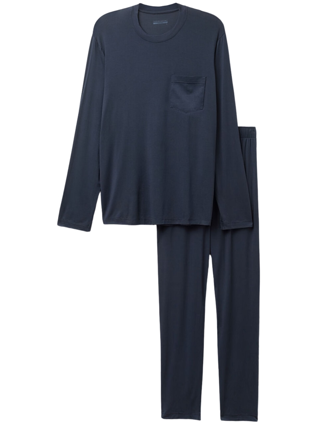 Pijama Comprido Em Micromodal - Azul