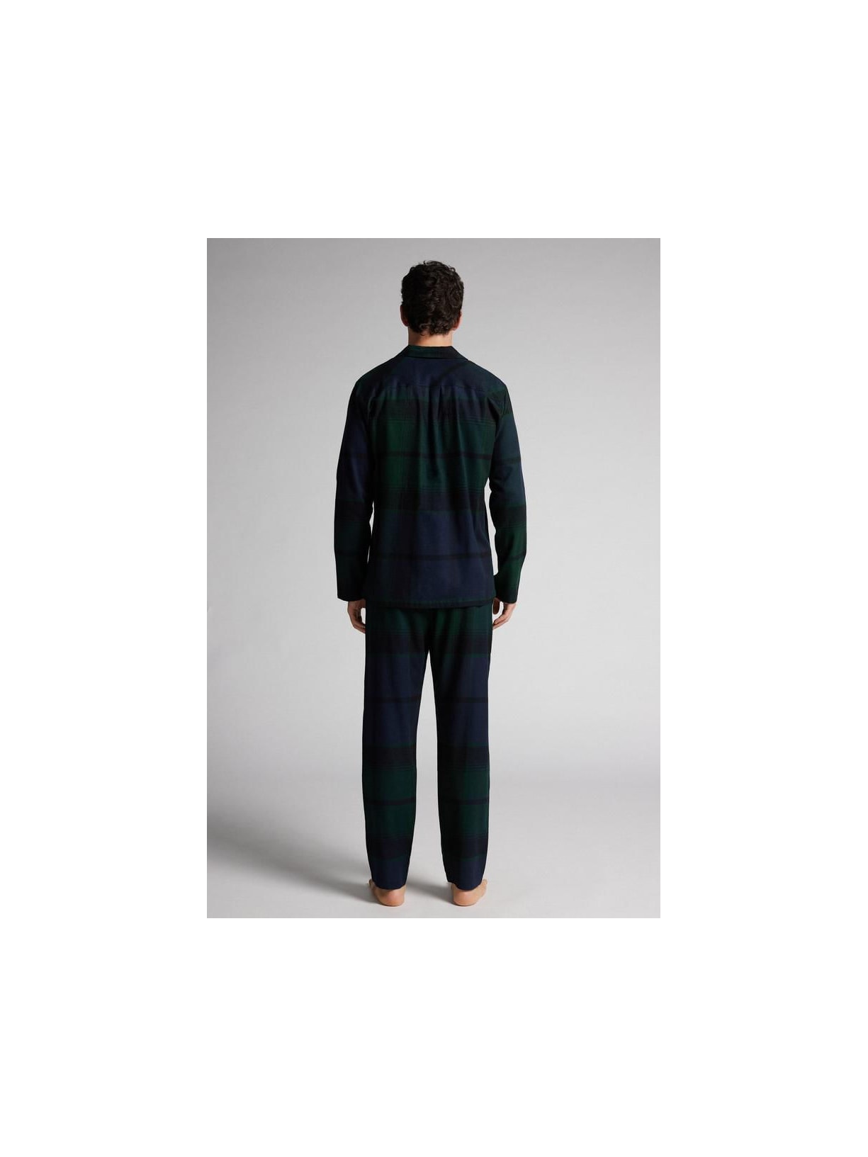 Pijama Comprido Xadrez Em Algodão Verde Intimissimi