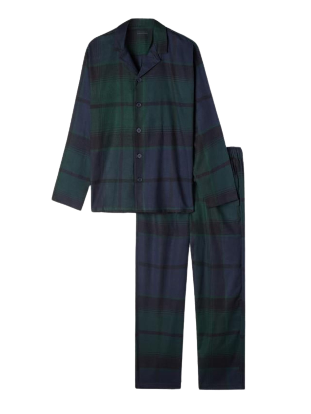 Pijama Comprido Xadrez Em Algodão Verde Intimissimi