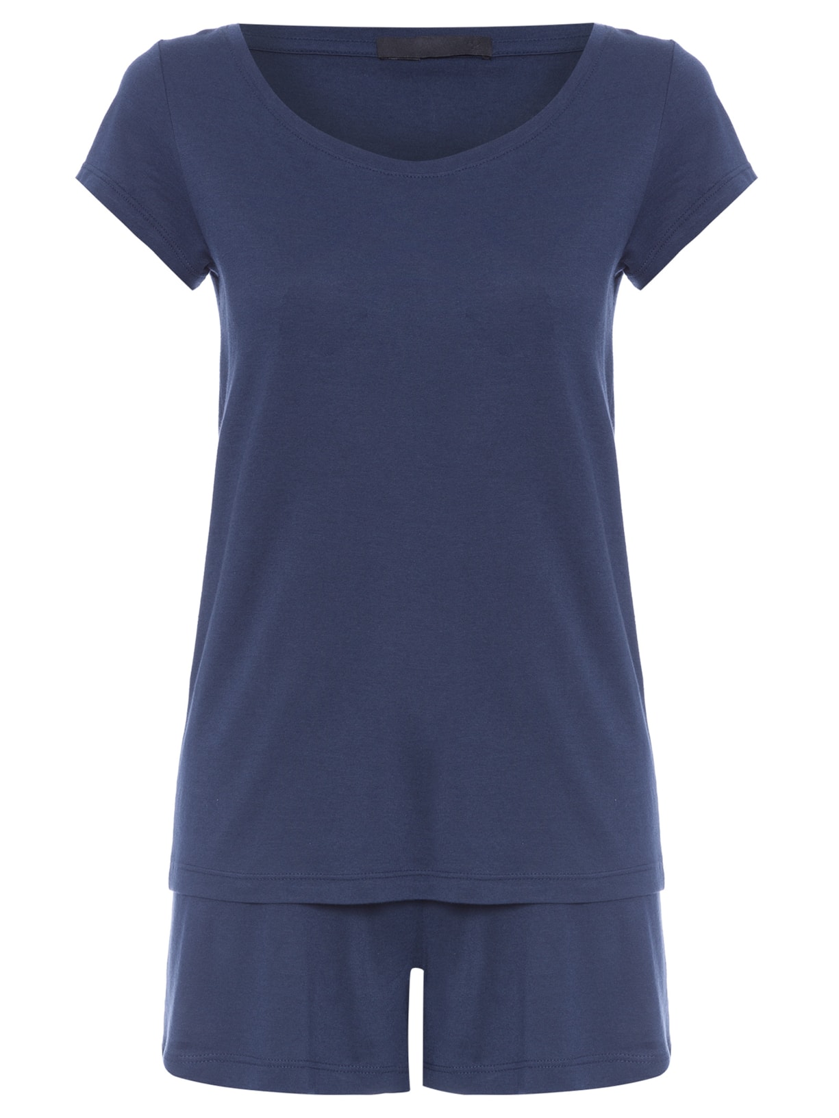 Pijama Curto De Algodão Pima - Azul