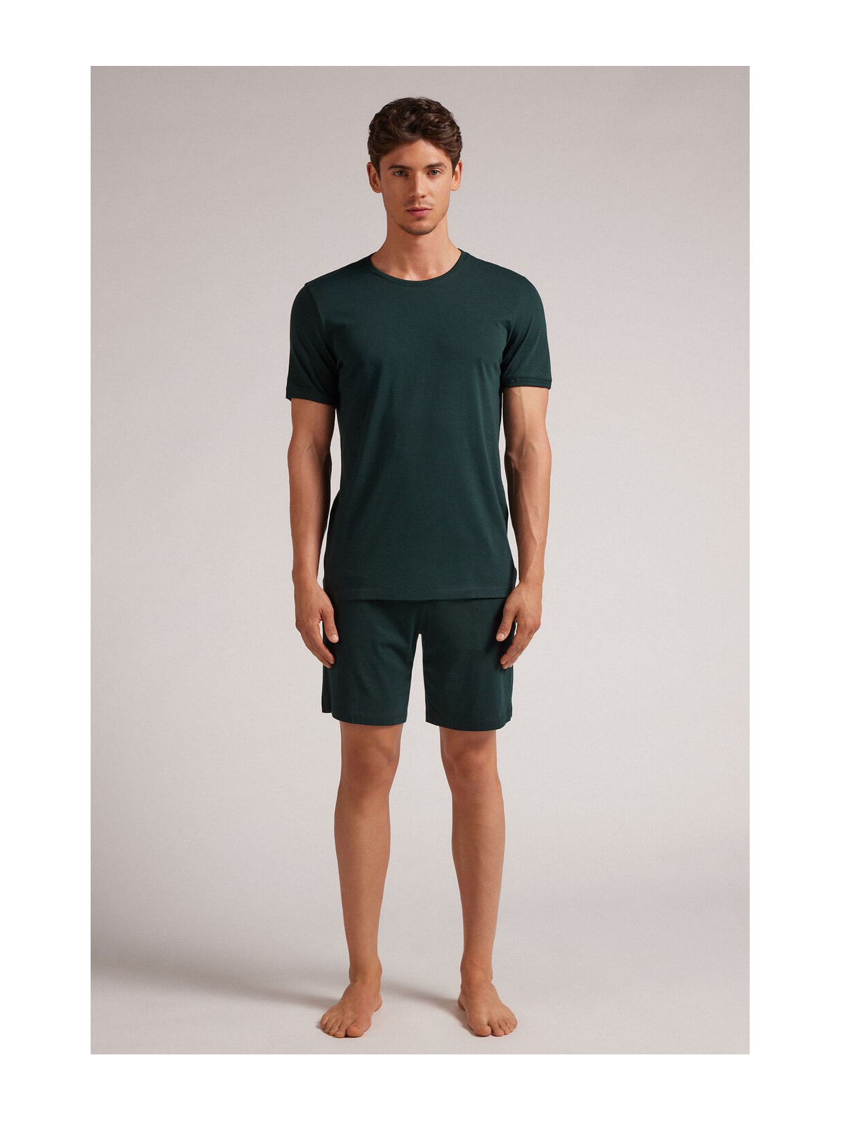 Pijama Curto De Algodão Supima Basic Verde Intimissimi