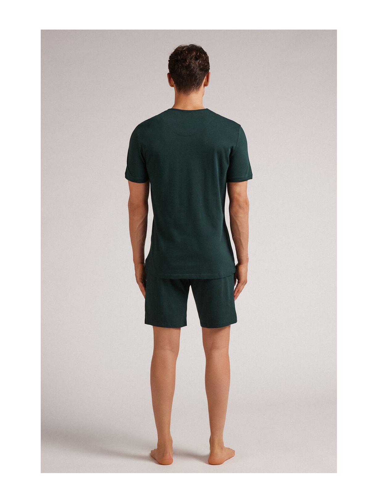 Pijama Curto De Algodão Supima Basic Verde Intimissimi