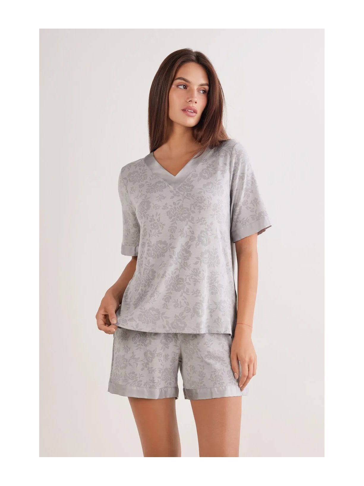 Pijama Curto Efeito Devorê Soft Dreams Cinza Intimissimi