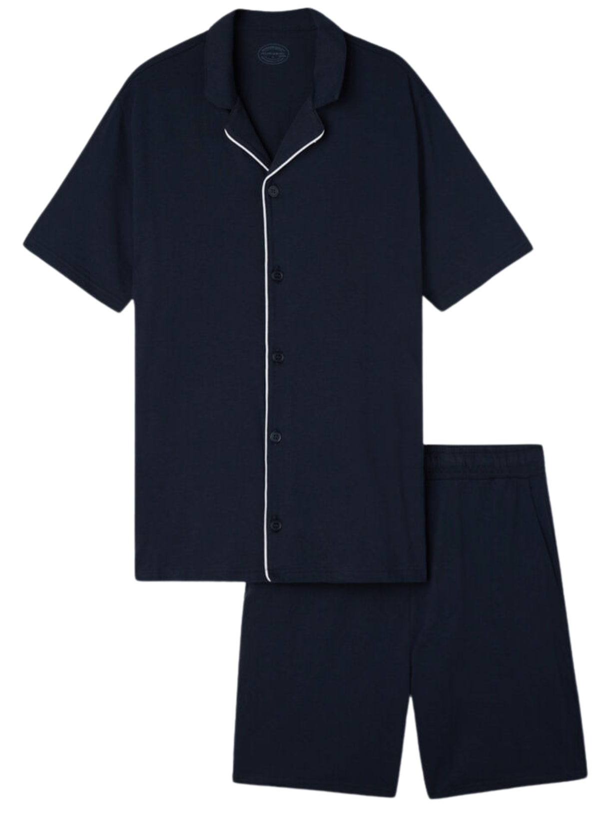 Pijama Curto Em Algodão - Azul