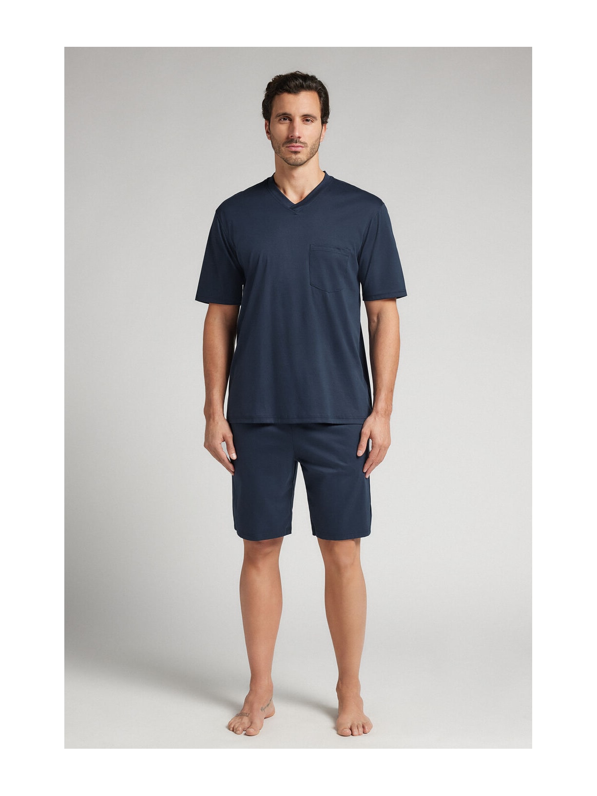 Pijama Curto Em Algodão Premium Azul Intimissimi