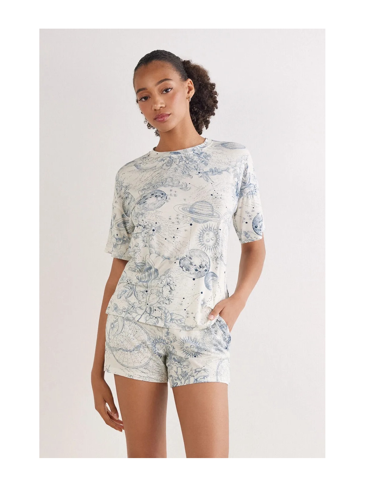Pijama Curto Em Fresh Bamboo Luxury Dreams Azul Intimissimi