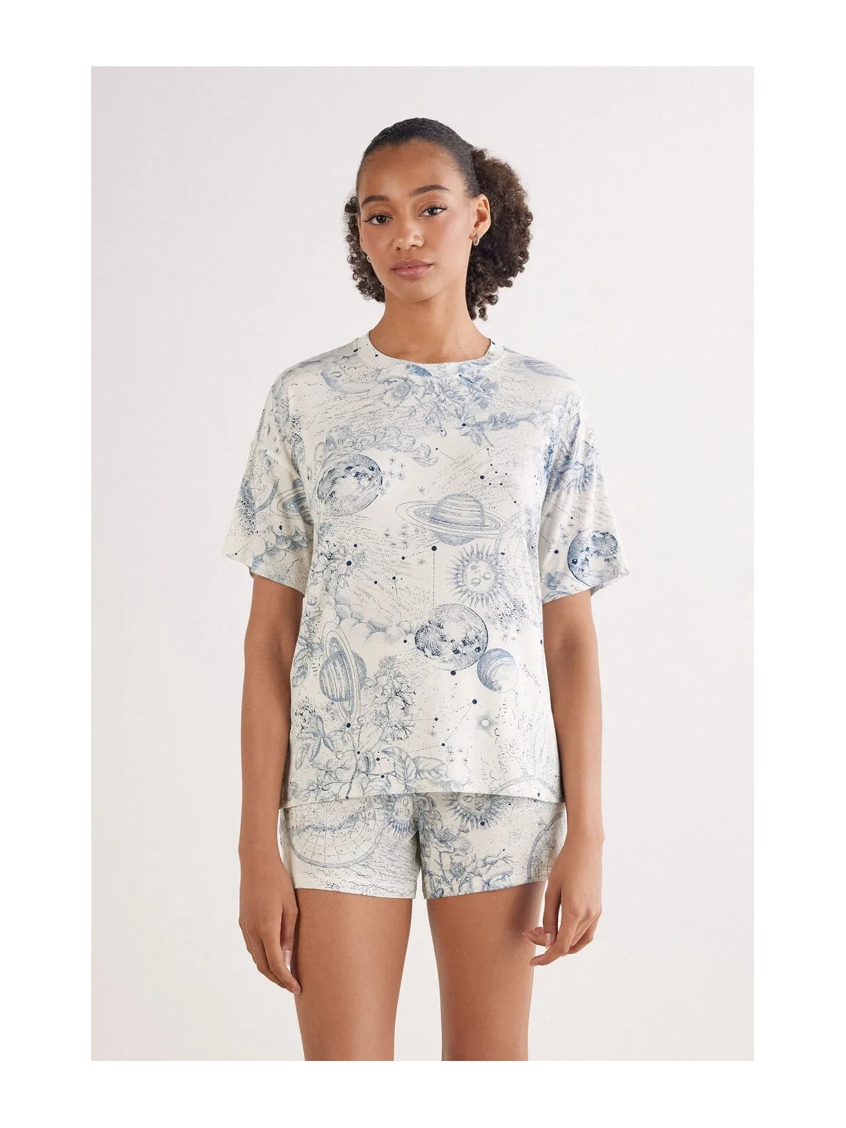 Pijama Curto Em Fresh Bamboo Luxury Dreams Azul Intimissimi