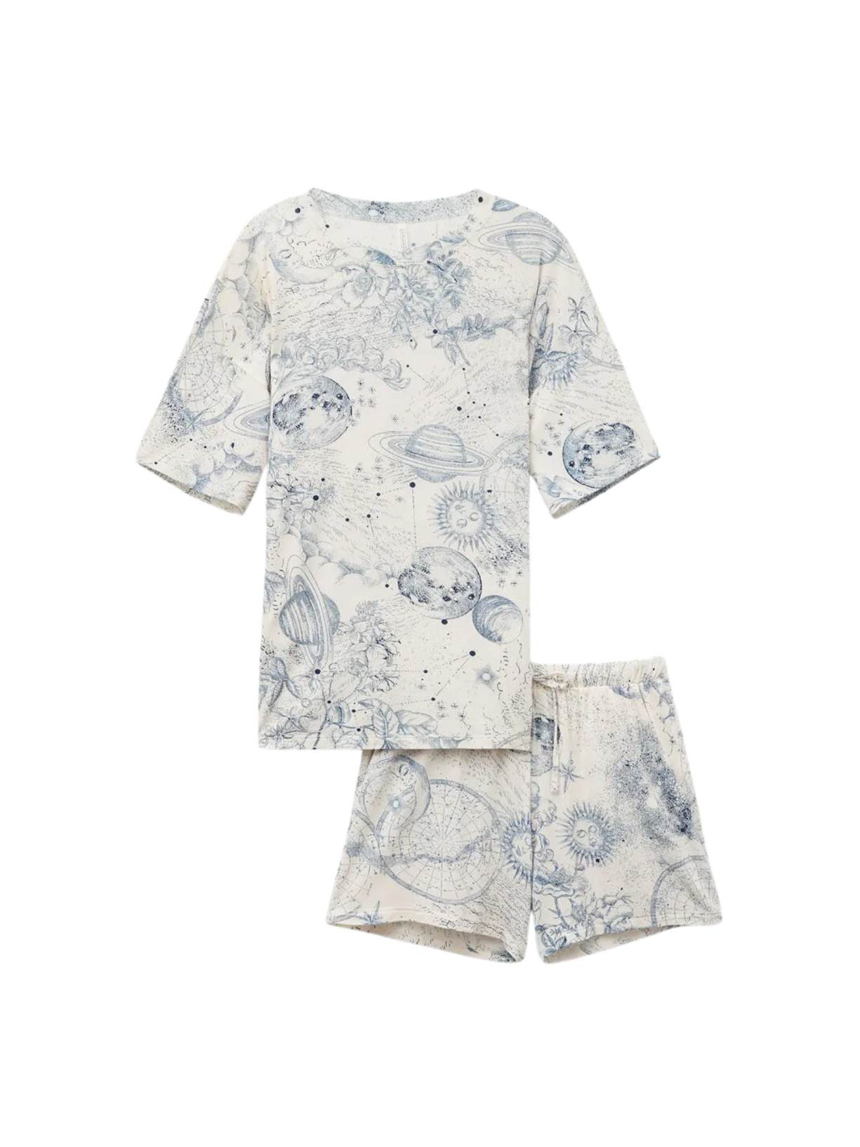 Pijama Curto Em Fresh Bamboo Luxury Dreams - Azul