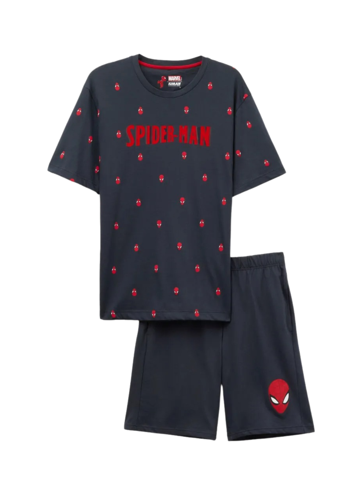 Pijama Curto Marvel Homem-Aranha Em Algodão - Azul