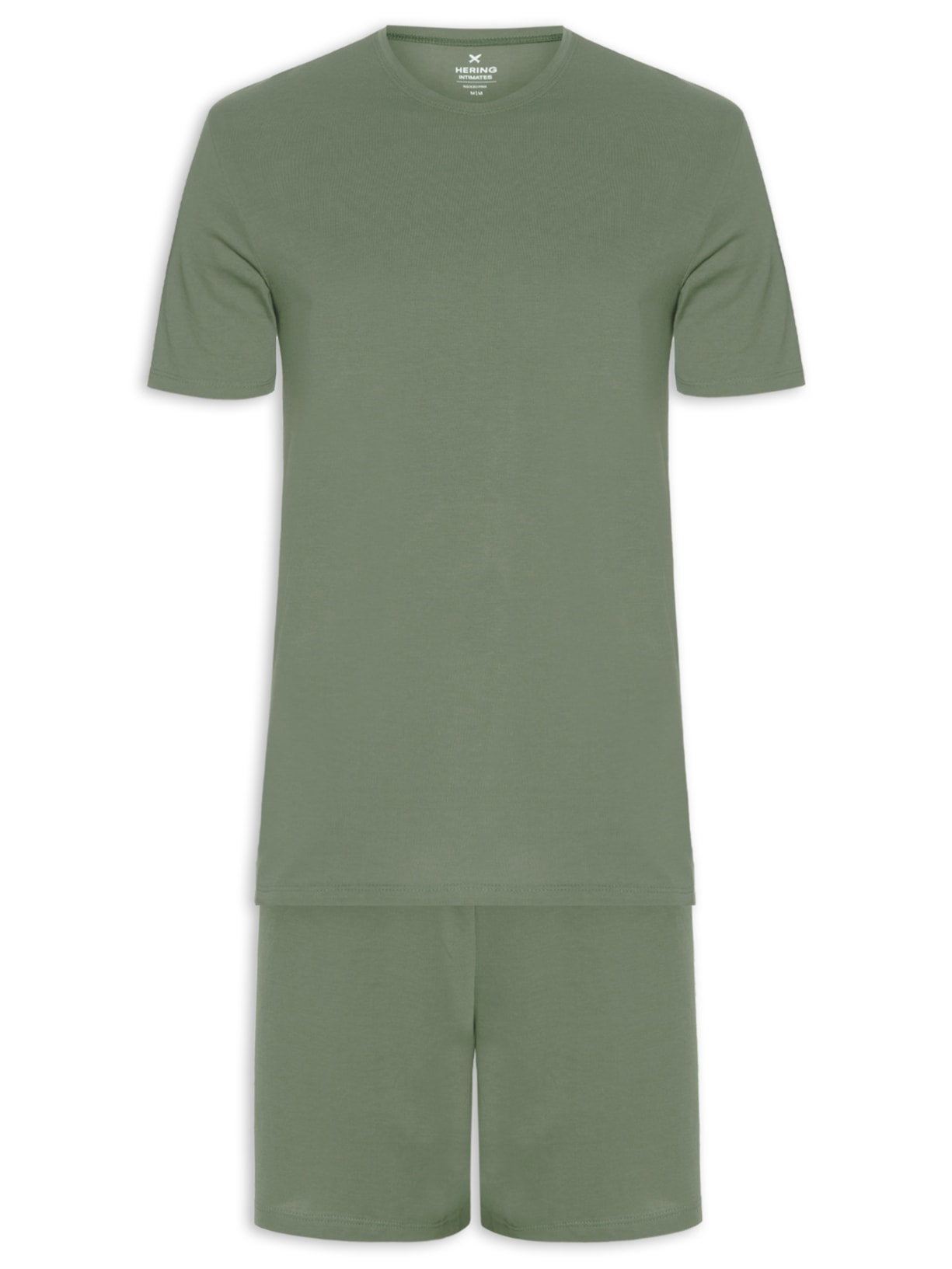 Pijama Curto Masculino Confort em algodão Pima - Verde
