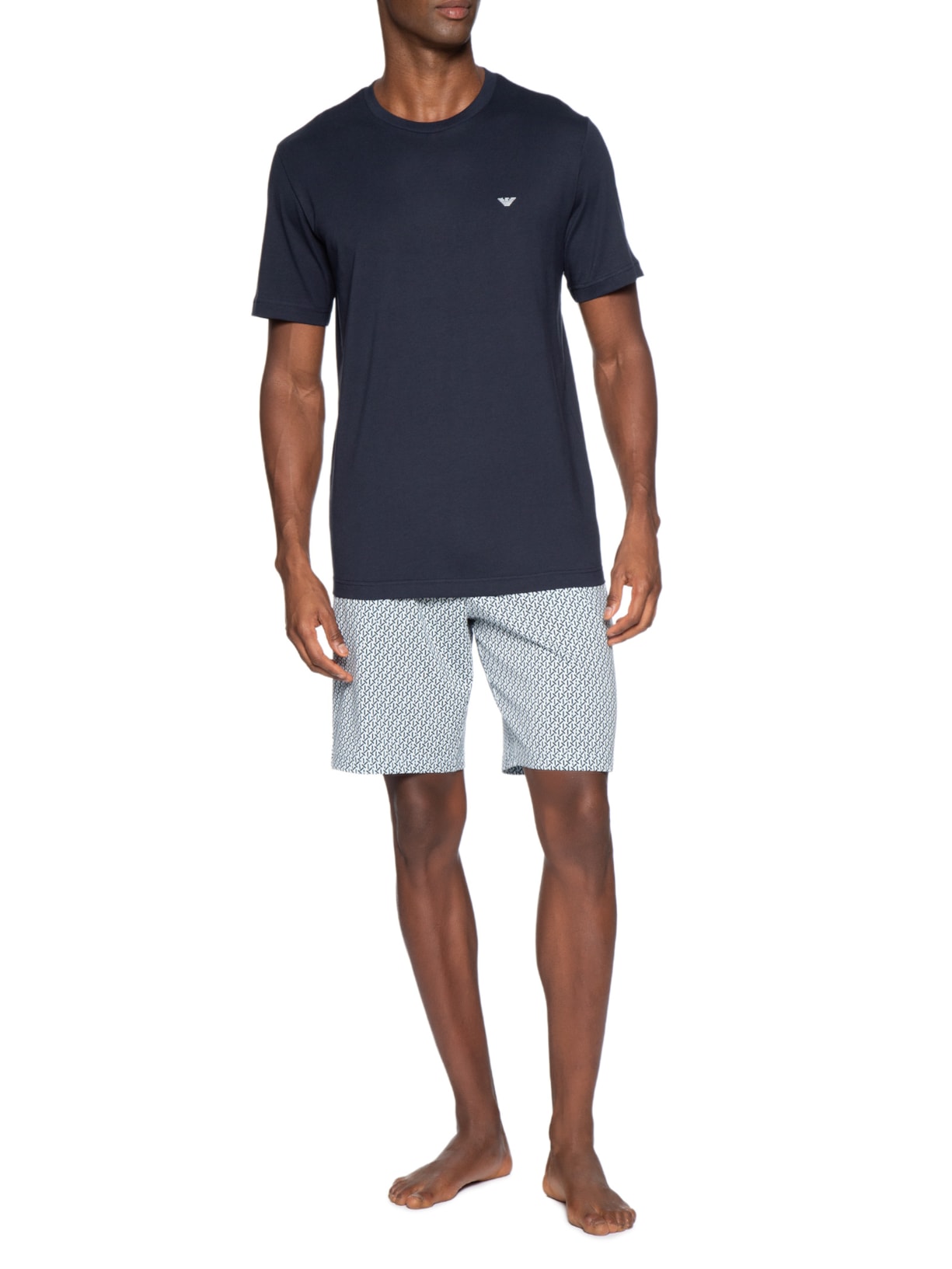 Pijama Curto Masculino Nightwear Azul Emporio Armani Bodywear