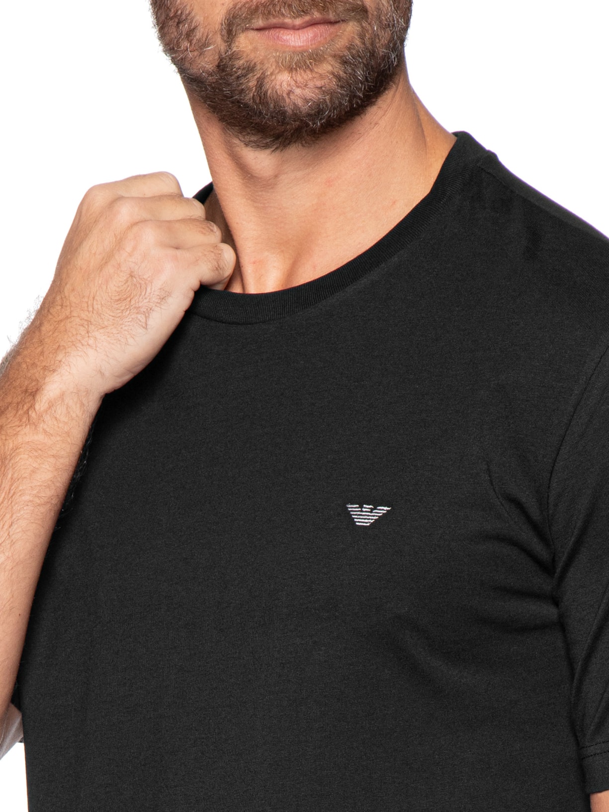 Pijama Curto Masculino Nightwear Preto Emporio Armani Bodywear