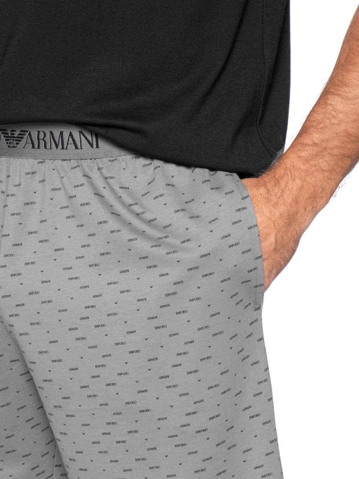 Pijama Curto Masculino Nightwear Preto Emporio Armani Bodywear