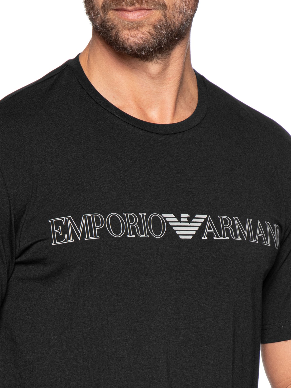 Pijama Curto Masculino Nightwear Preto Emporio Armani Bodywear