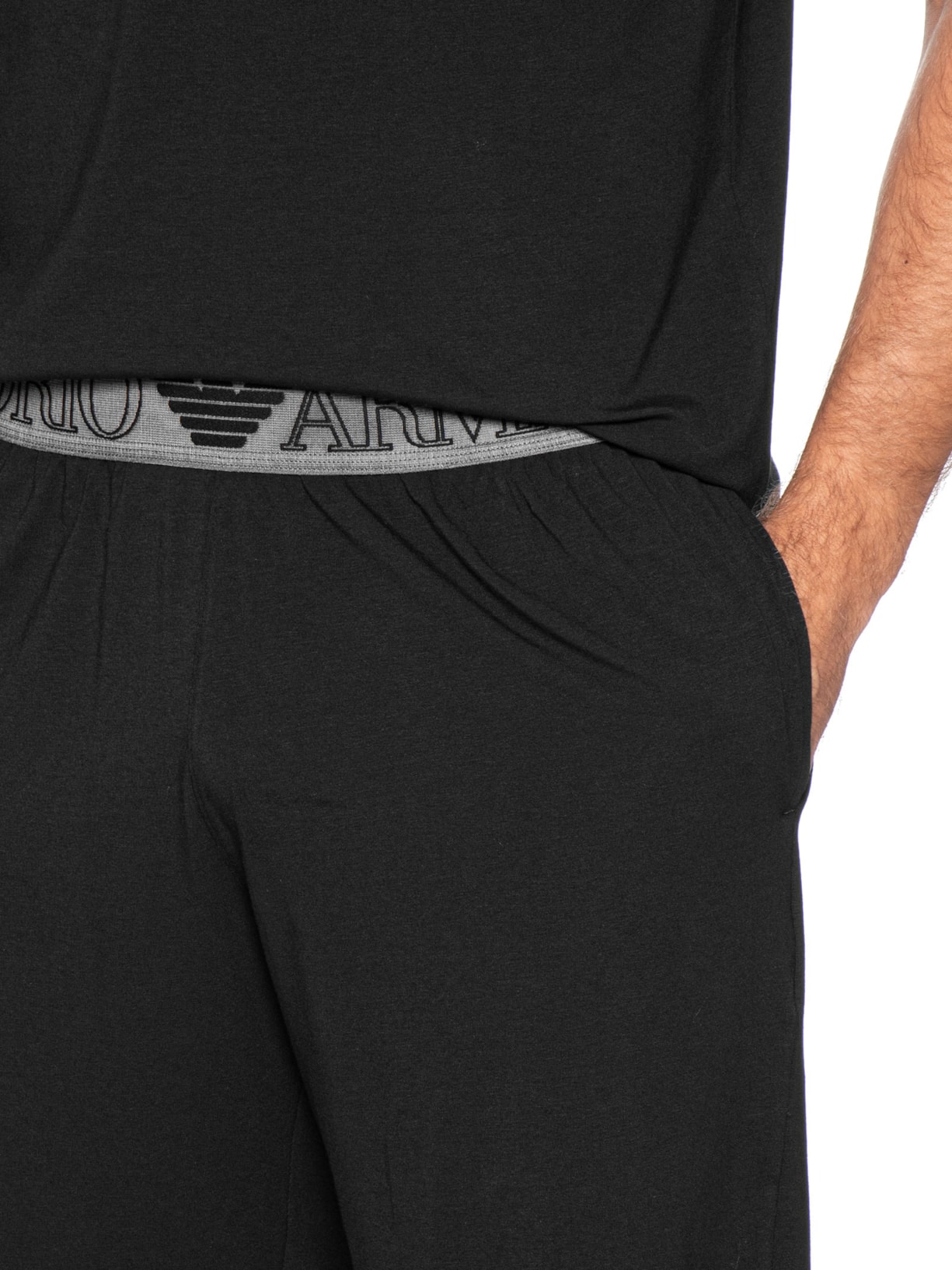 Pijama Curto Masculino Nightwear Preto Emporio Armani Bodywear