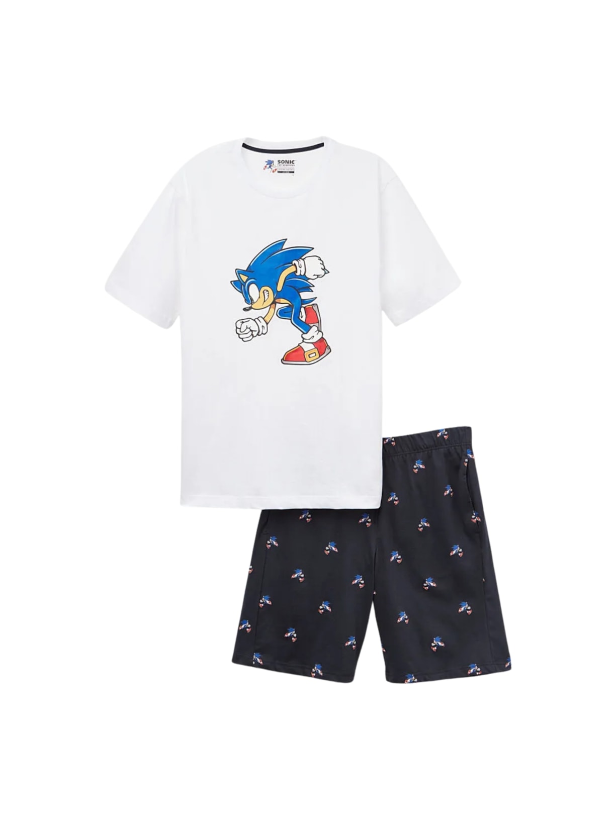 Pijama Curto Sonic Em Algodão - Branco
