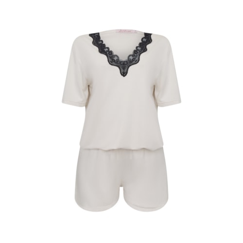 Pijama Curto Sweet - Off White