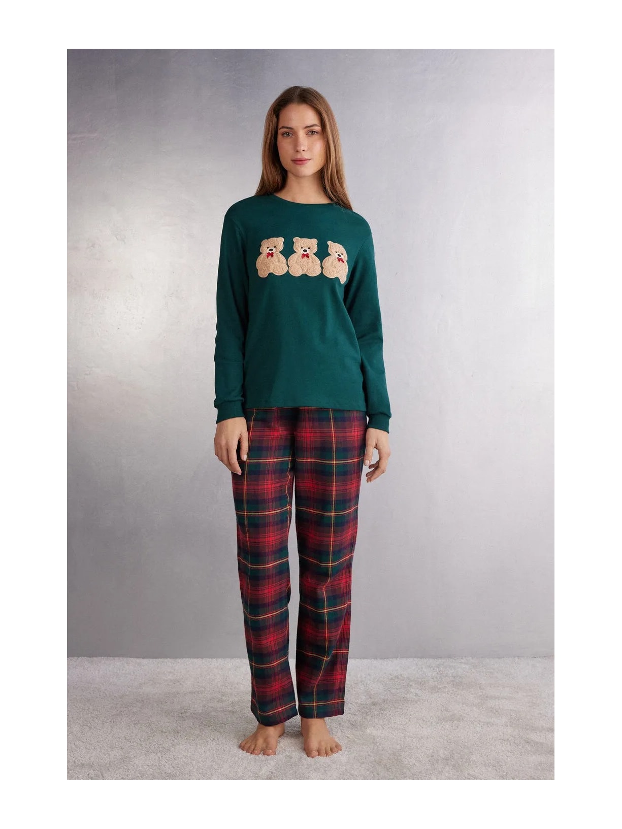 Pijama Em Algodão Três Ursinhos Verde Intimissimi