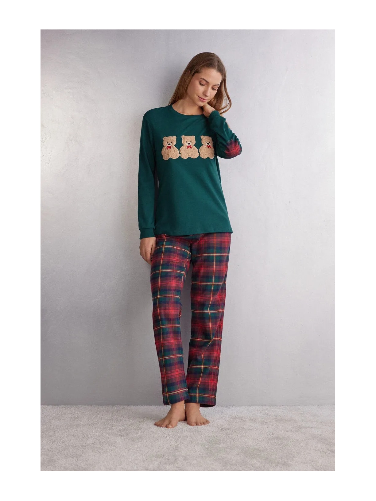 Pijama Em Algodão Três Ursinhos Verde Intimissimi