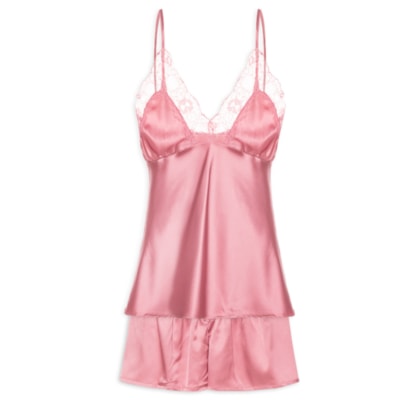 Pijama Feminino Cetim Gabriela - Rosa