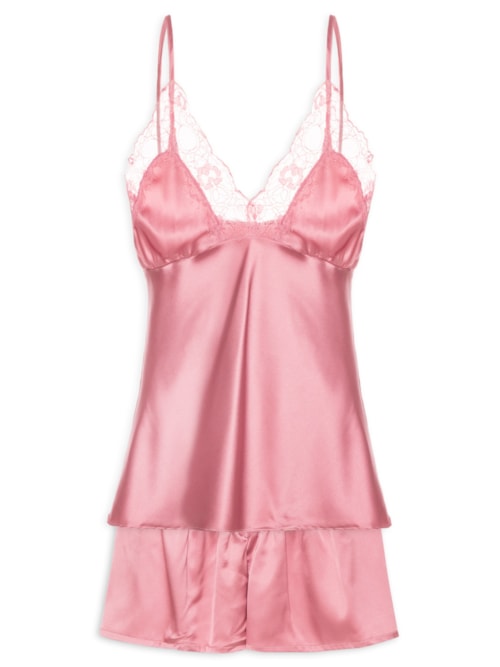 Pijama Feminino Cetim Gabriela - Rosa