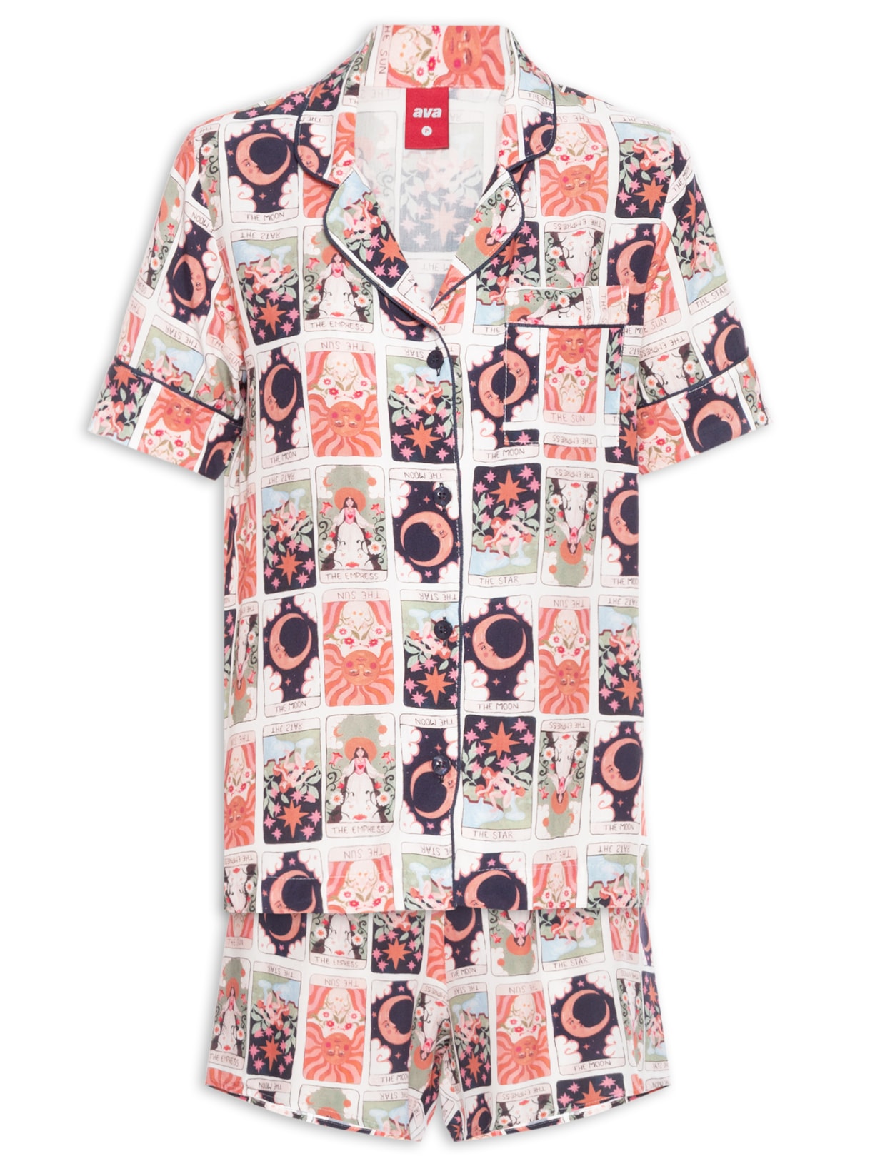 Pijama Feminino Clara Tarot - Off White