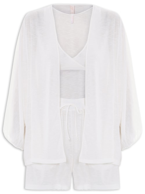 Pijama Feminino Conjunto Trio Freeze Almar - Branco