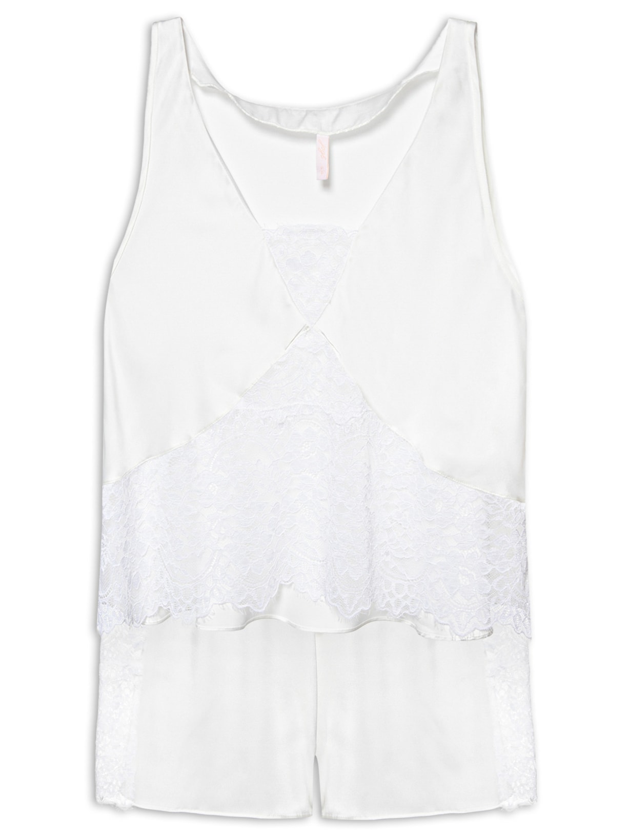 Pijama Feminino CT Reg Cetim St Barth - Branco