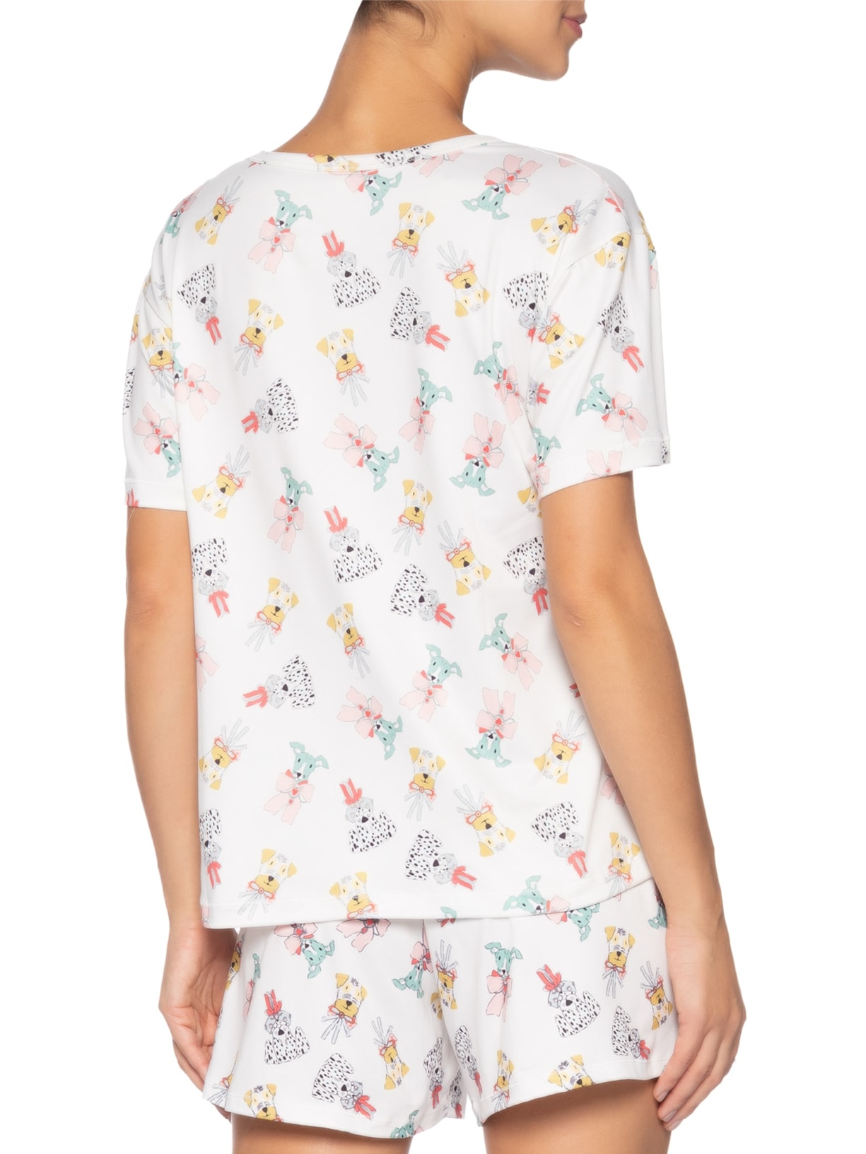 Pijama Feminino Curto Suede Badaró Branco Jogê