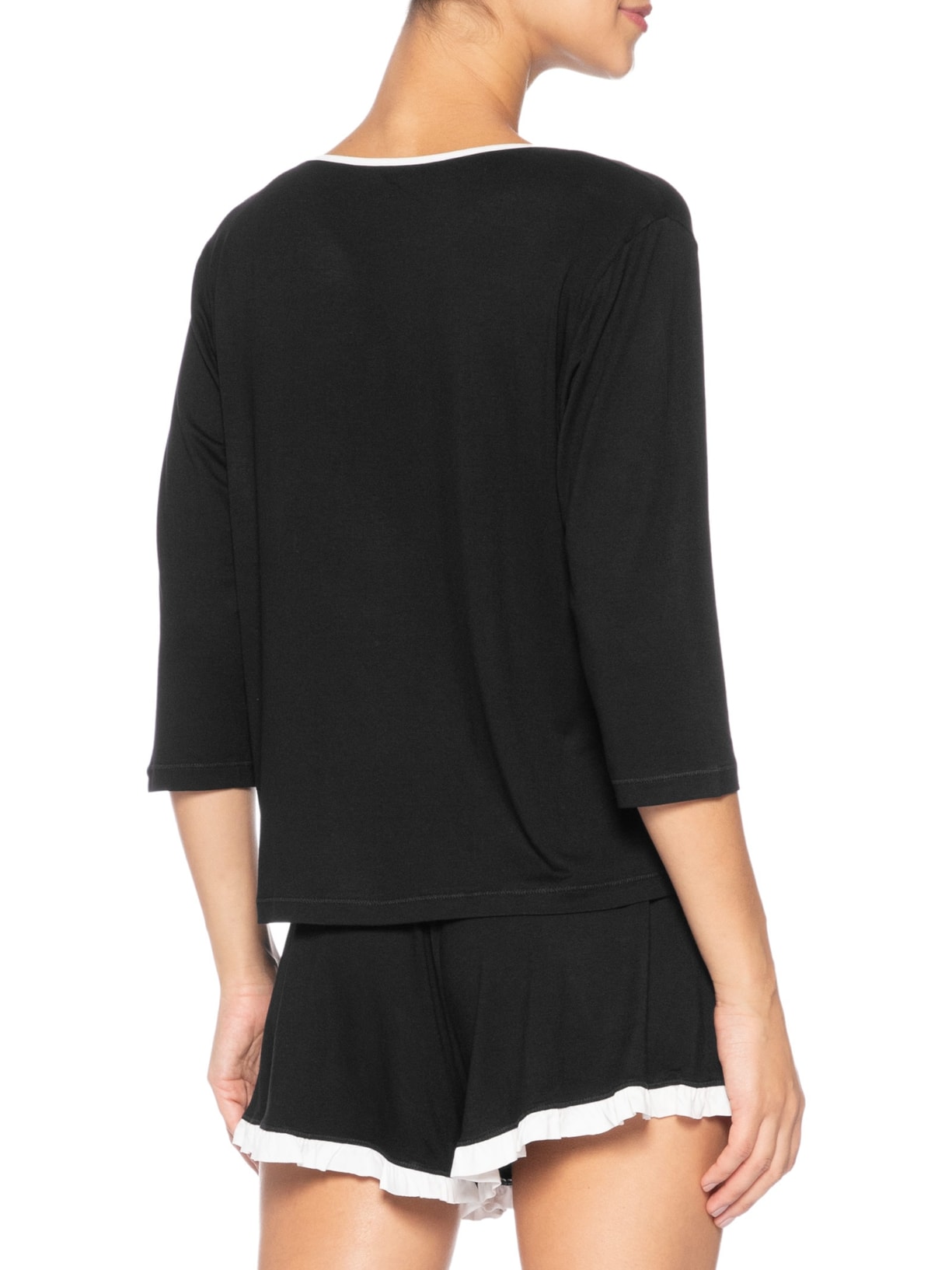 Pijama Feminino Curto Viscose Horizonte Preto Jogê