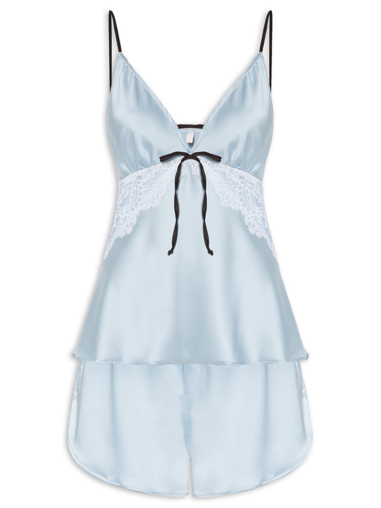 Pijama Feminino Doll Cetim Marina - Azul