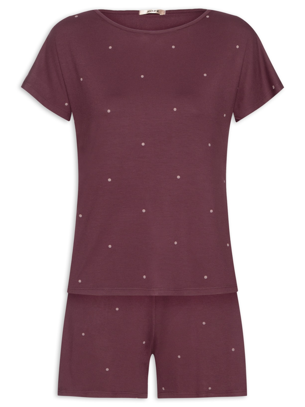 Pijama Feminino Doll em Viscose Dreams - Vinho