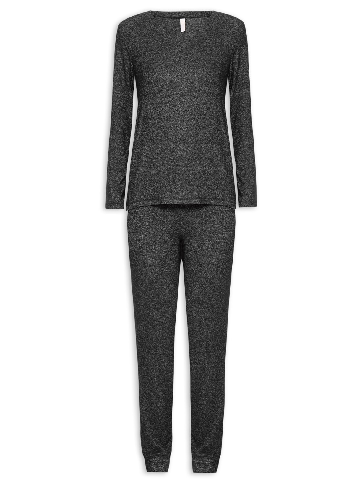 Pijama Feminino Jogging Longo Tecno Cashemere Olivia - Preto