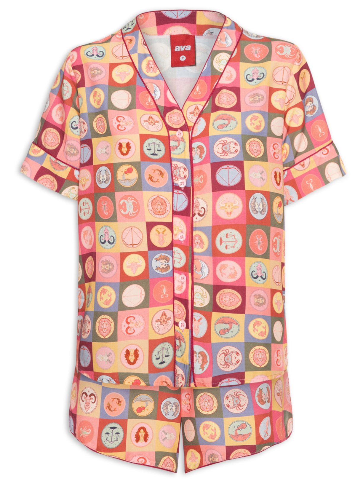 Pijama Feminino Laura Signos - Amarelo