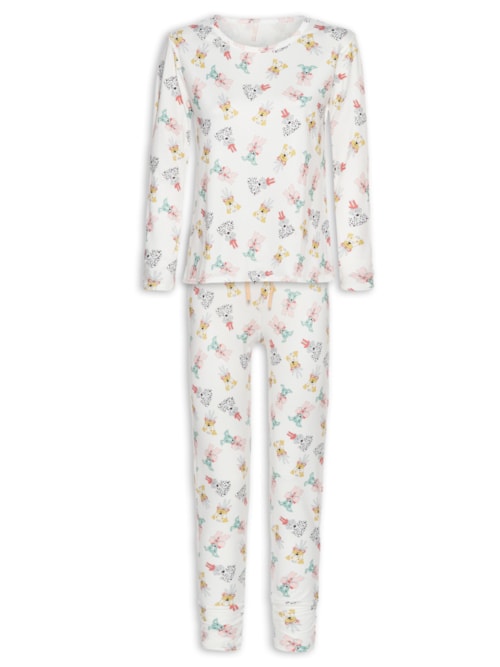 Pijama Feminino Legging Suede Badaró - Branco