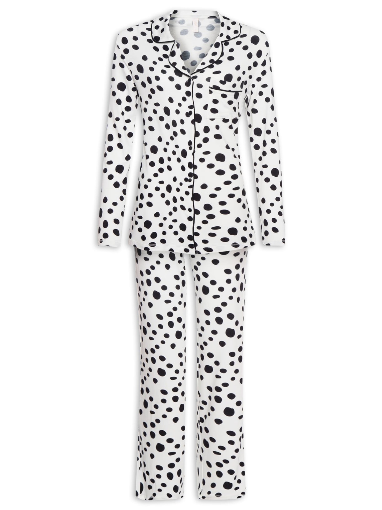 Pijama Feminino Longo Botões Malha Rafaela - Branco