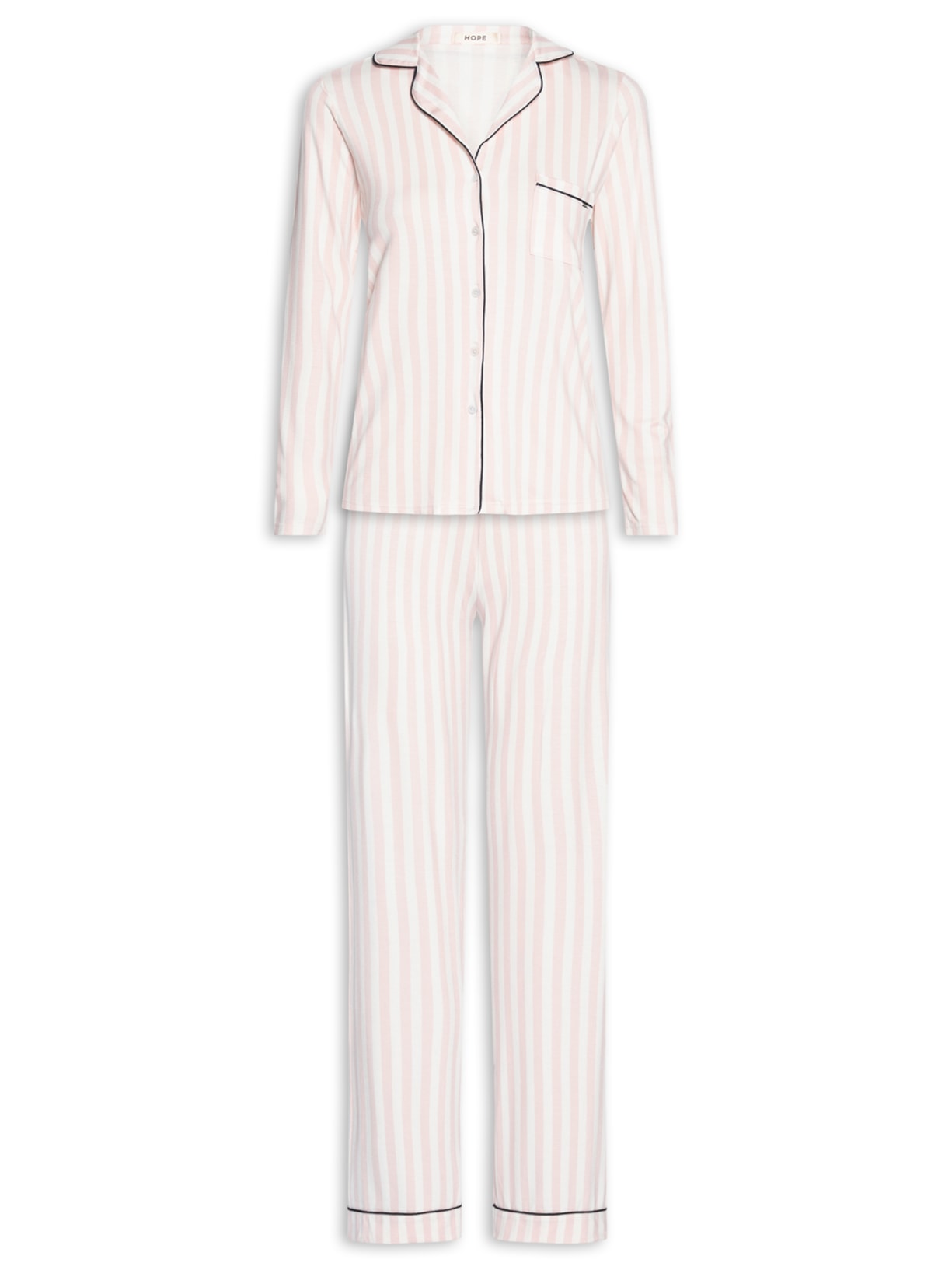 Pijama Feminino Longo Em Viscose Flora Branco Hope