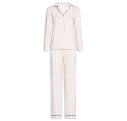 Pijama Feminino Longo Em Viscose Flora - Branco