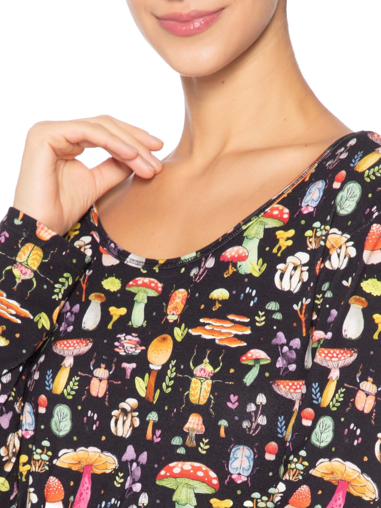 Pijama Feminino Longo Legging Viscose Floresta Preto Jogê