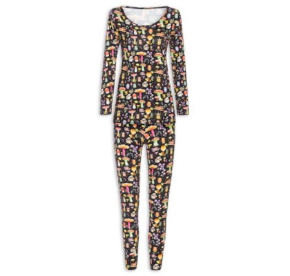 Pijama Feminino Longo Legging Viscose Floresta - Preto