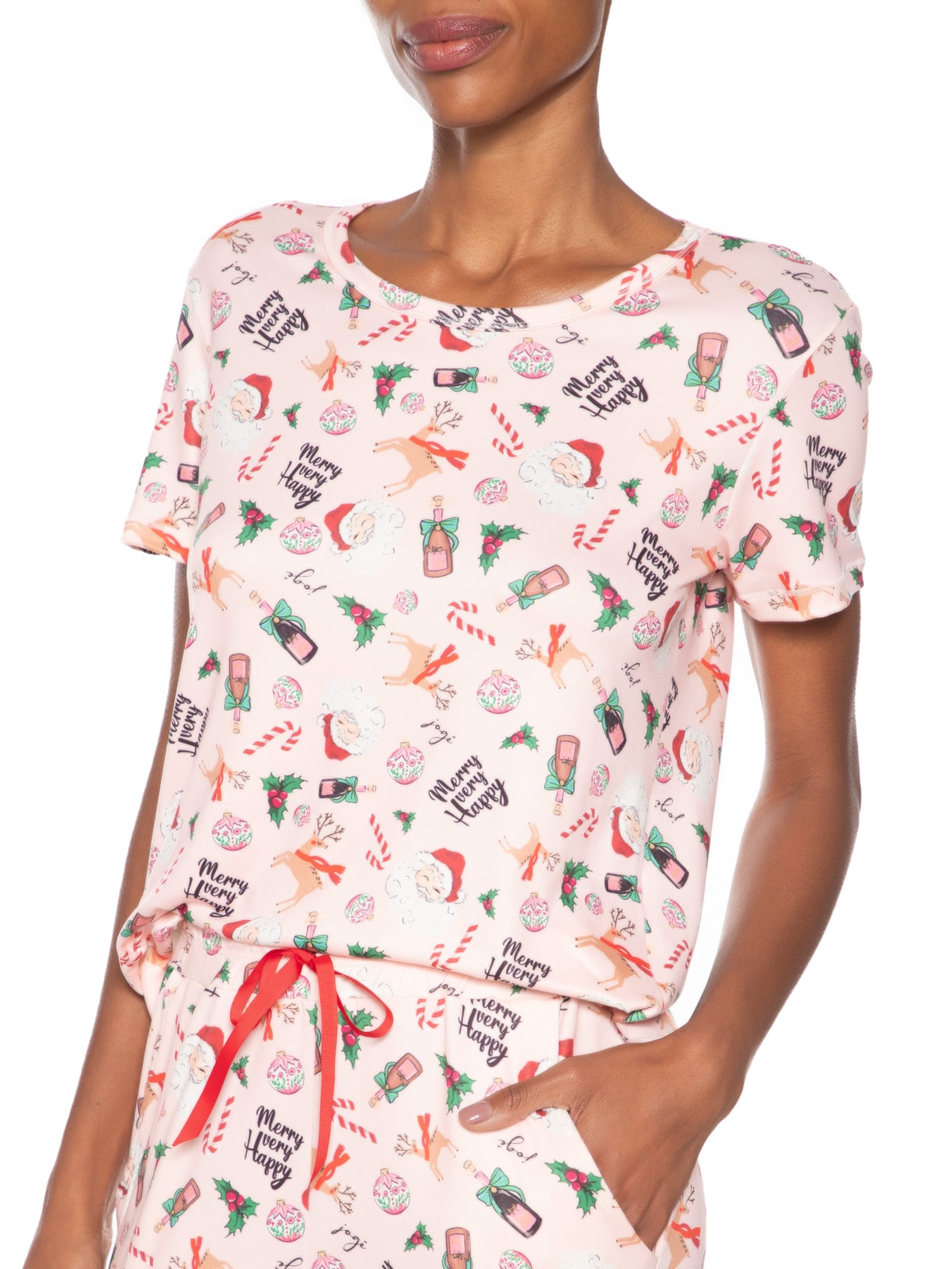 Pijama Feminino Longo Malha Hohoho Rosa Jogê