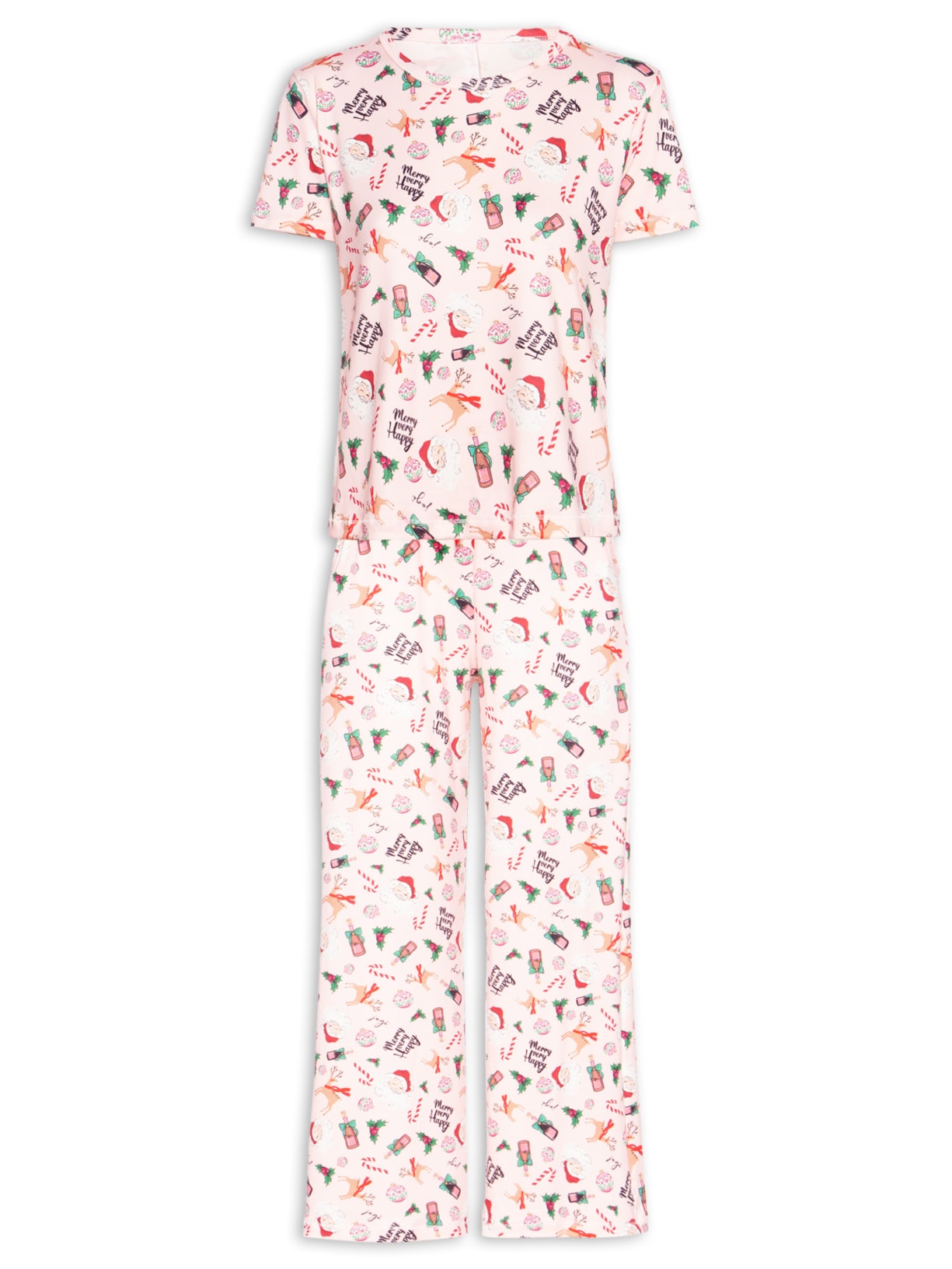 Pijama Feminino Longo Malha Hohoho Rosa Jogê