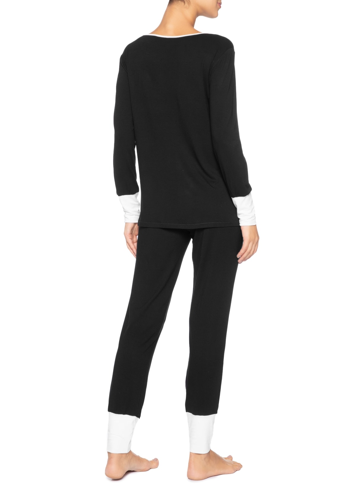 Pijama Feminino Longo Viscose Horizonte Preto Jogê