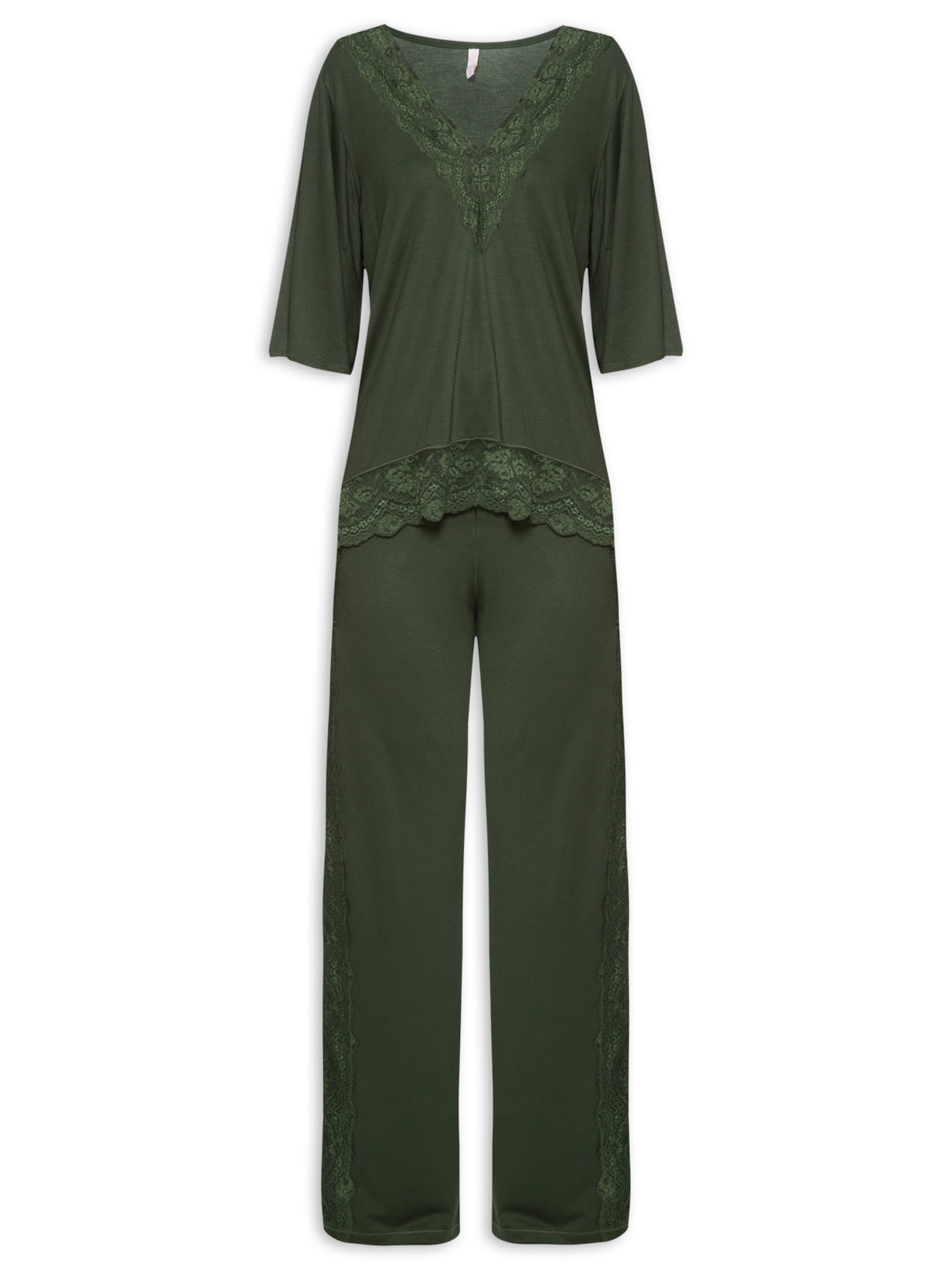 Pijama Feminino Malha Iris Verde Jogê