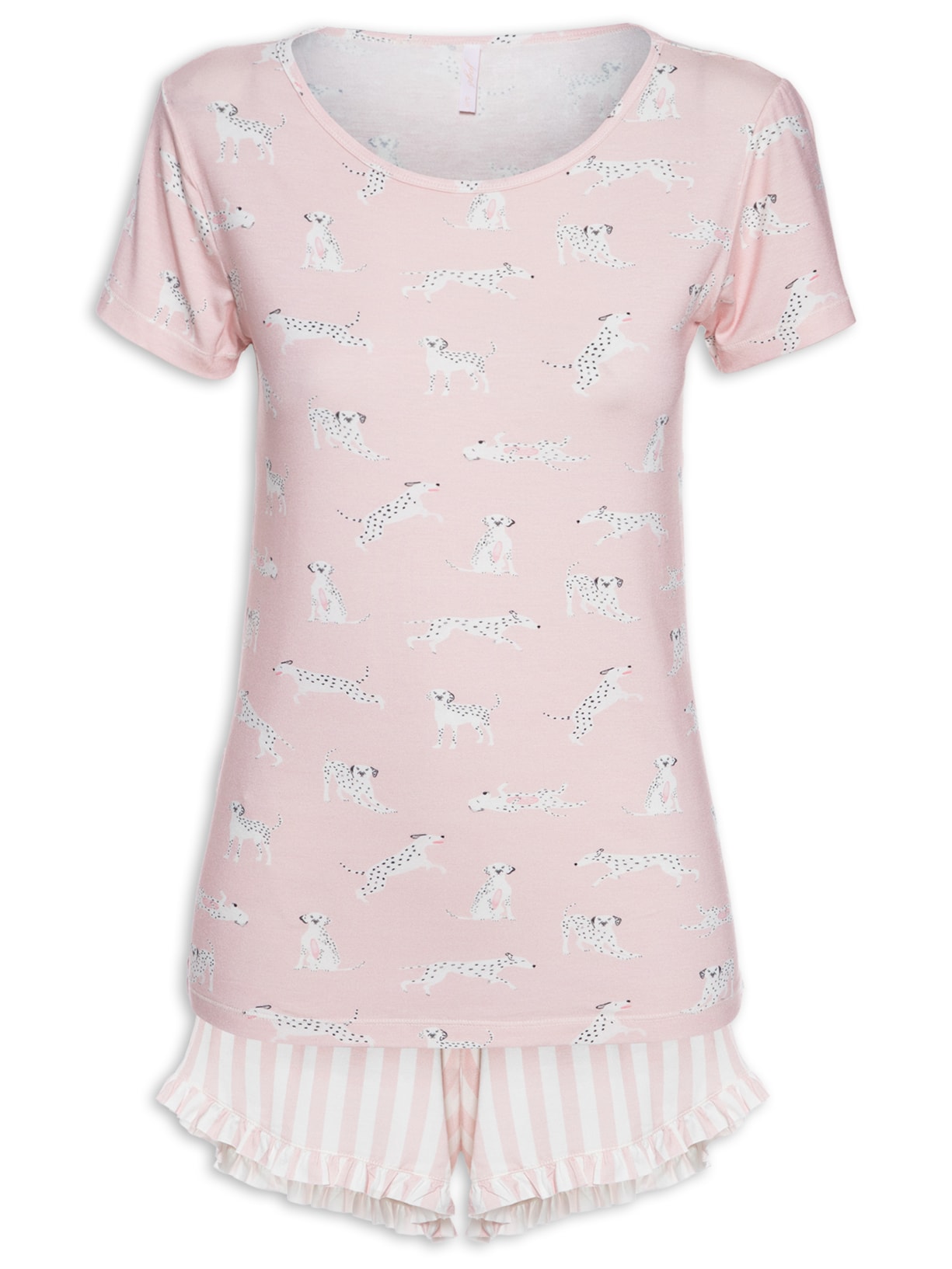 Pijama Feminino Manga Curta Malha Juniper - Rosa