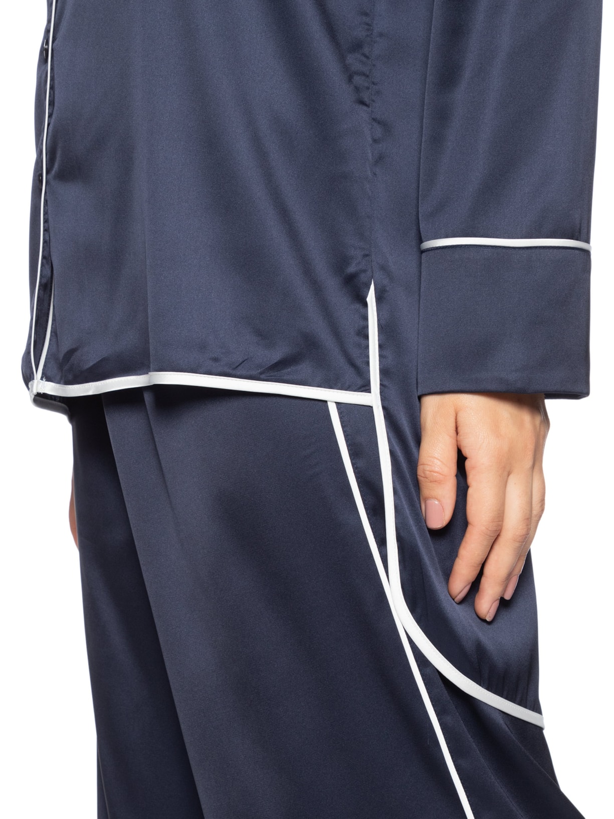 Pijama Feminino Manga Longa Cetim Clara Azul Jogê