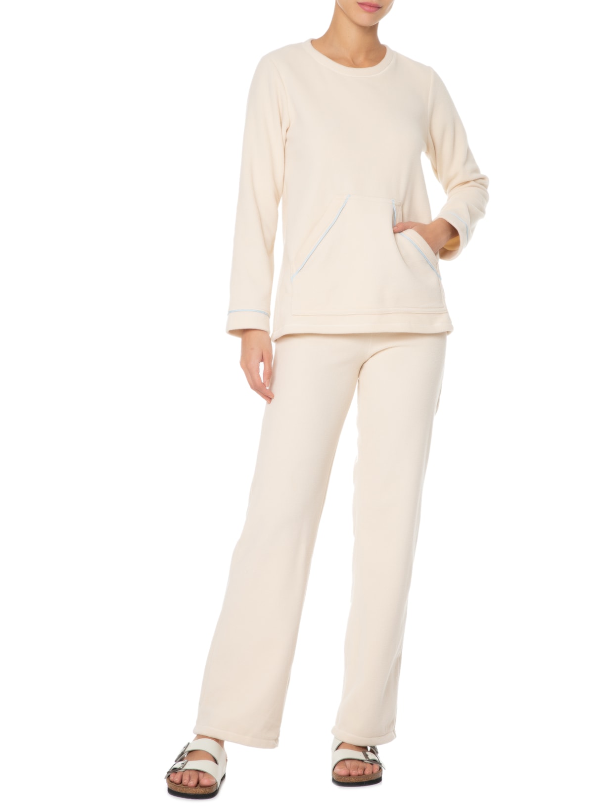 Pijama Feminino Manga Longa Soft Jordana Bege Jogê