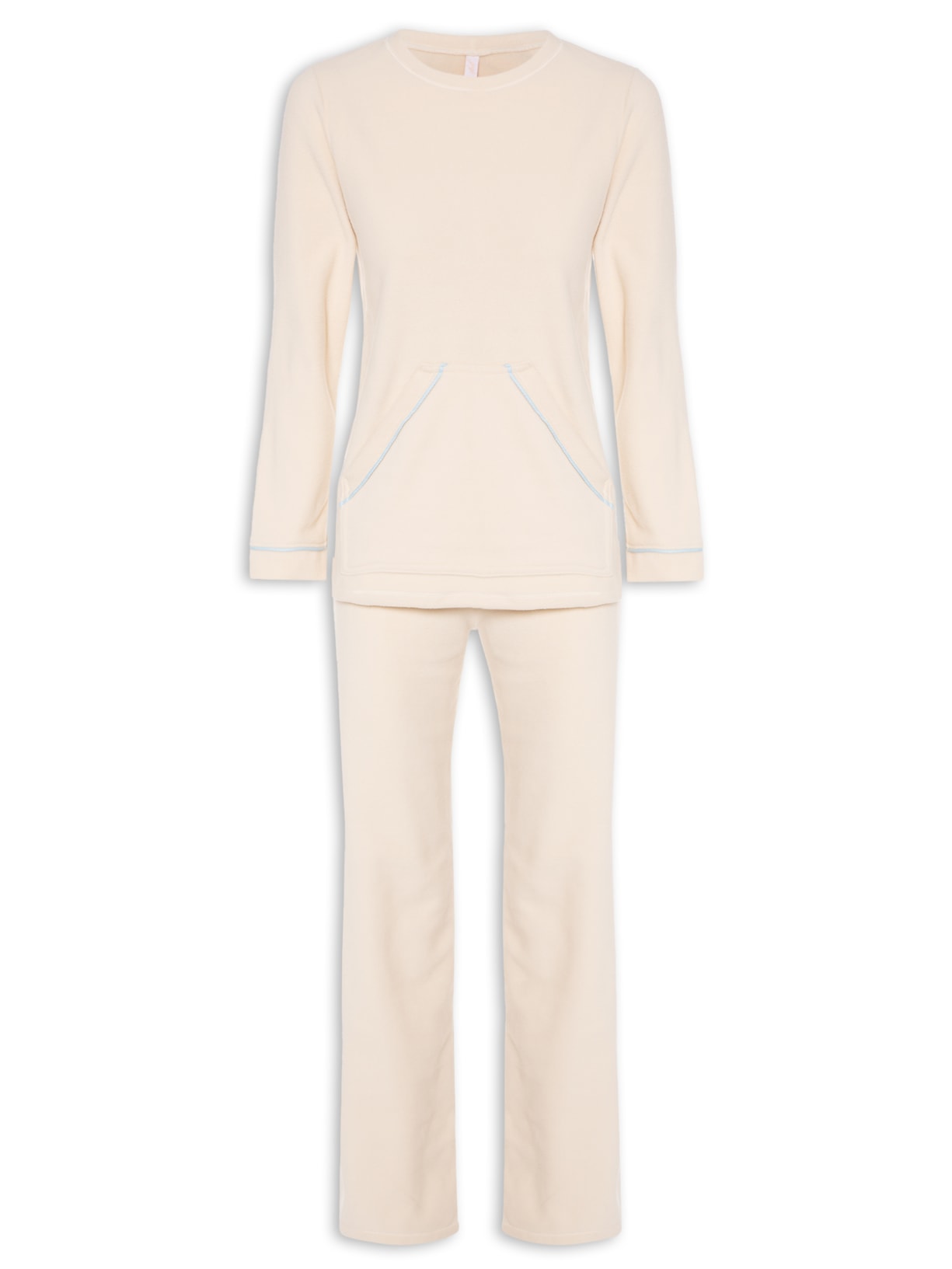 Pijama Feminino Manga Longa Soft Jordana - Bege