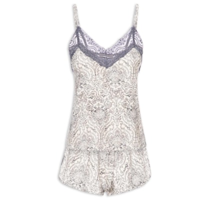 Pijama Feminino Short Doll - Cinza